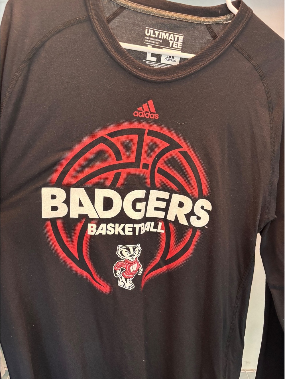 Adidas Ultimate Tee Badgers Basketball Long Sleeve Shirt